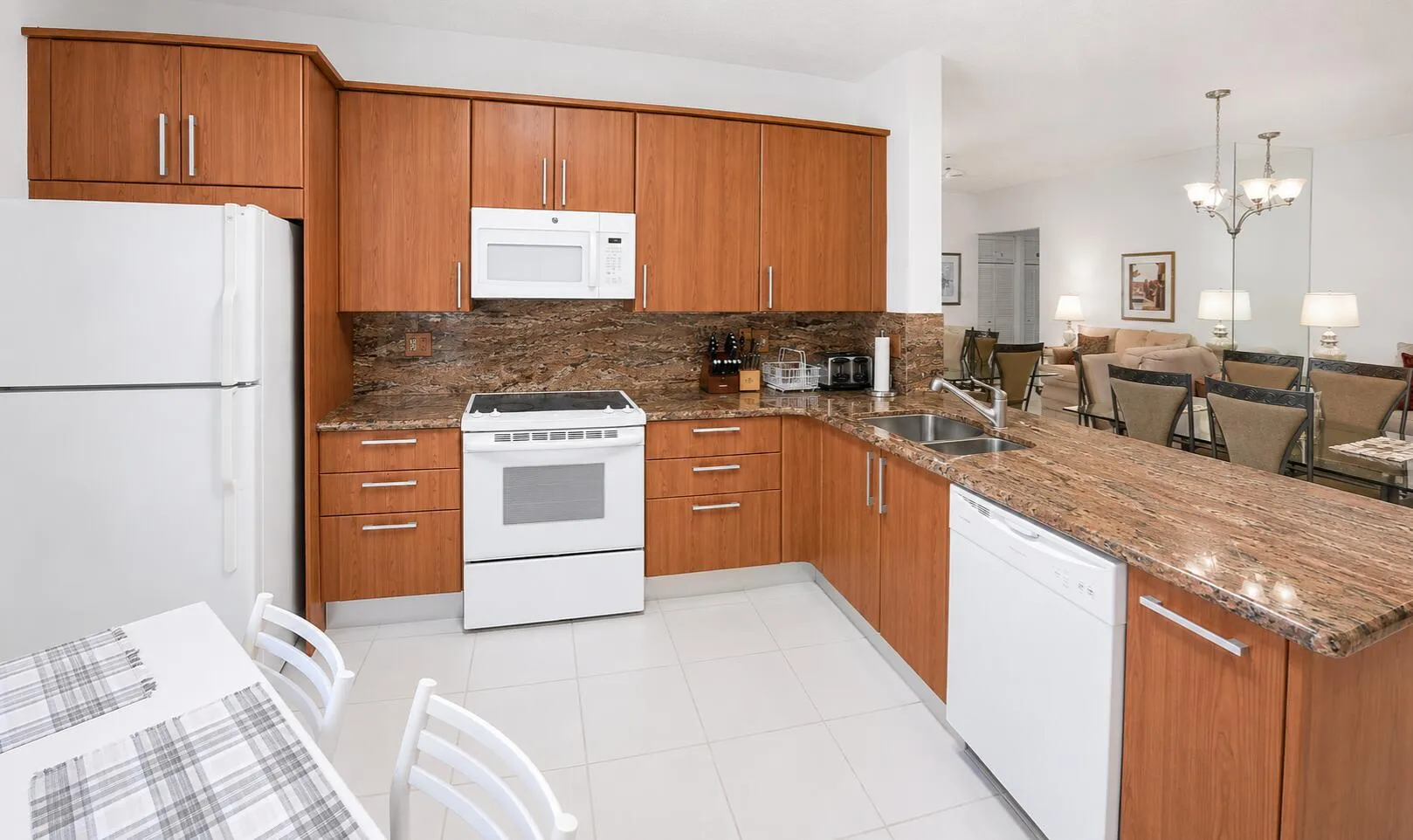 Remodeled kitchen granite counters