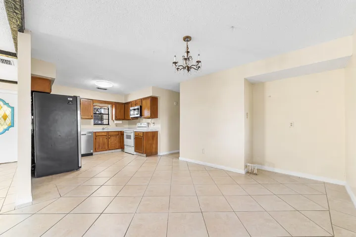 Dining room and kitchen