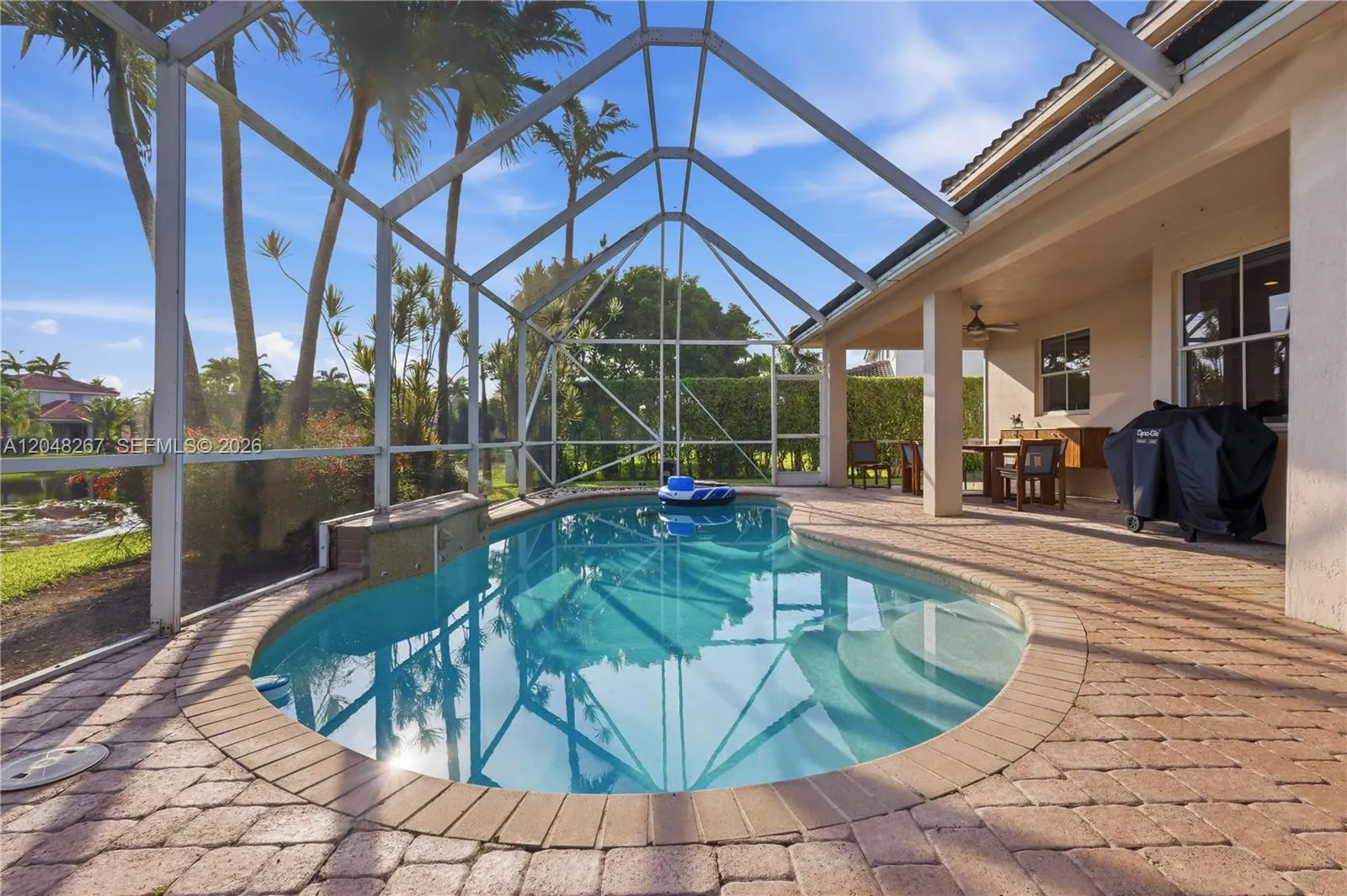 Screened-in patio.