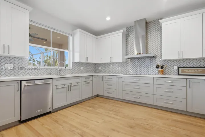Kitchen Area with a window.