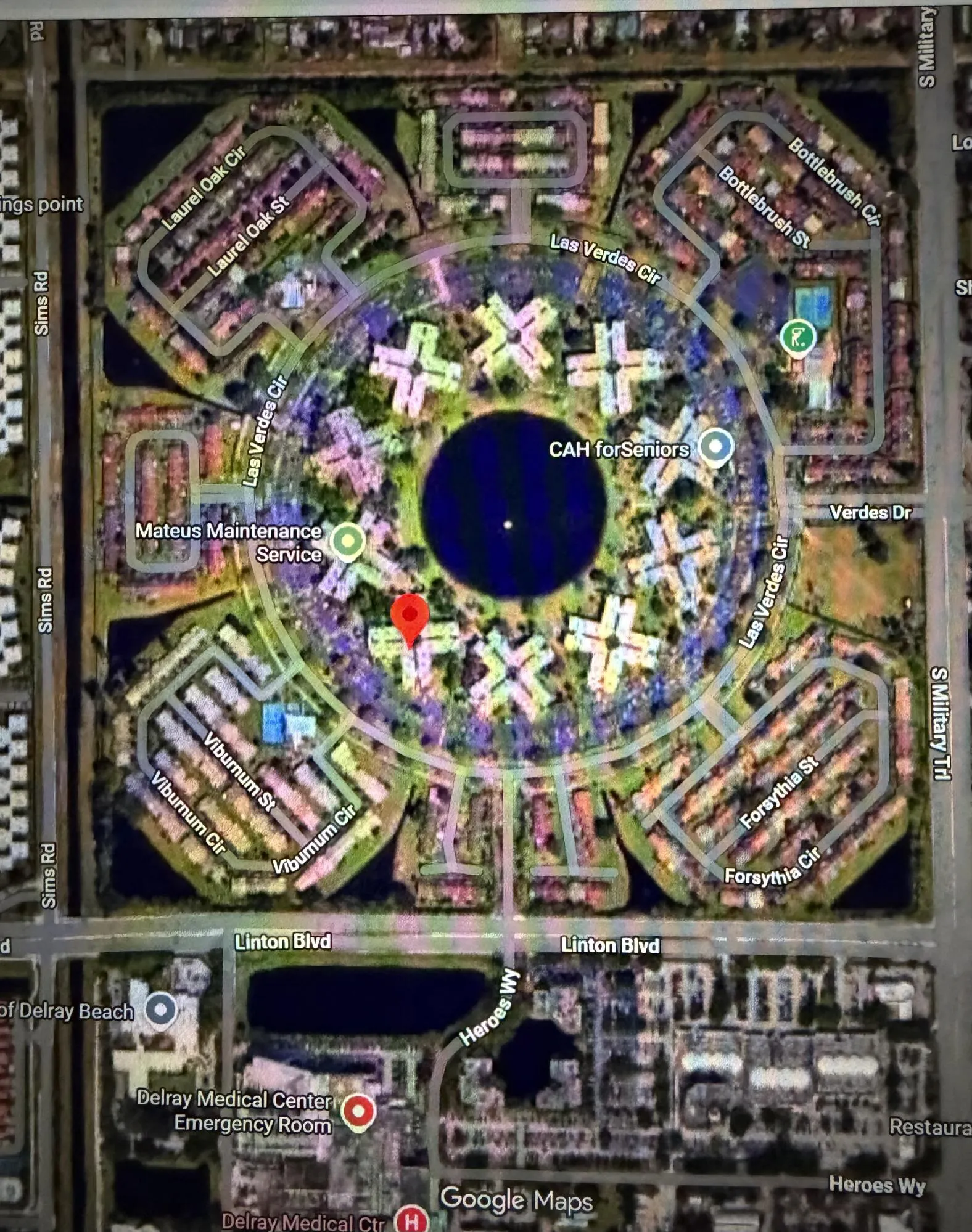 Map of Las Verdes, a mix of Condos & Villa homes for families and retirees