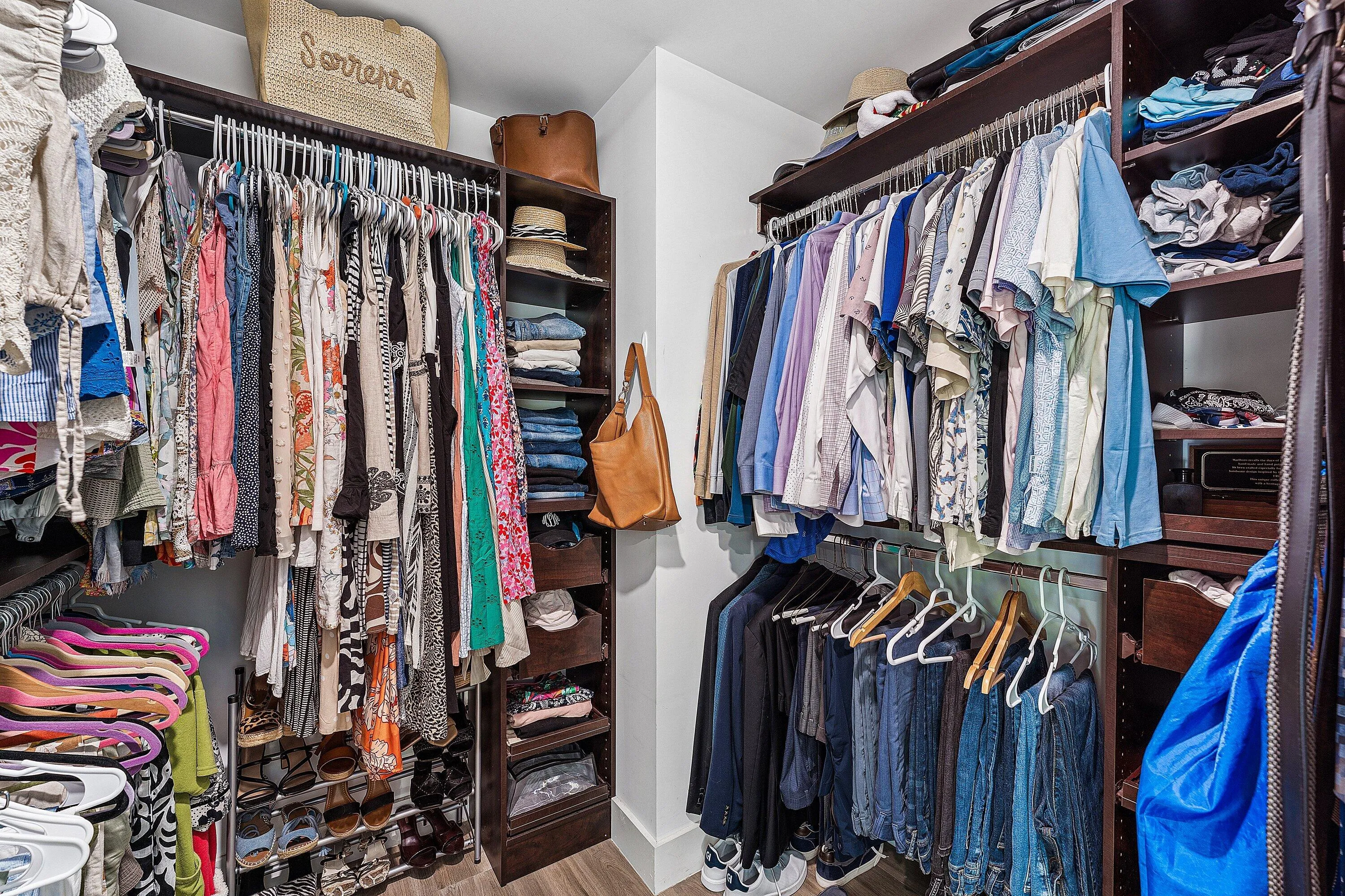 Walk-In Closet with Additional Shelves & Drawers Not Shown.