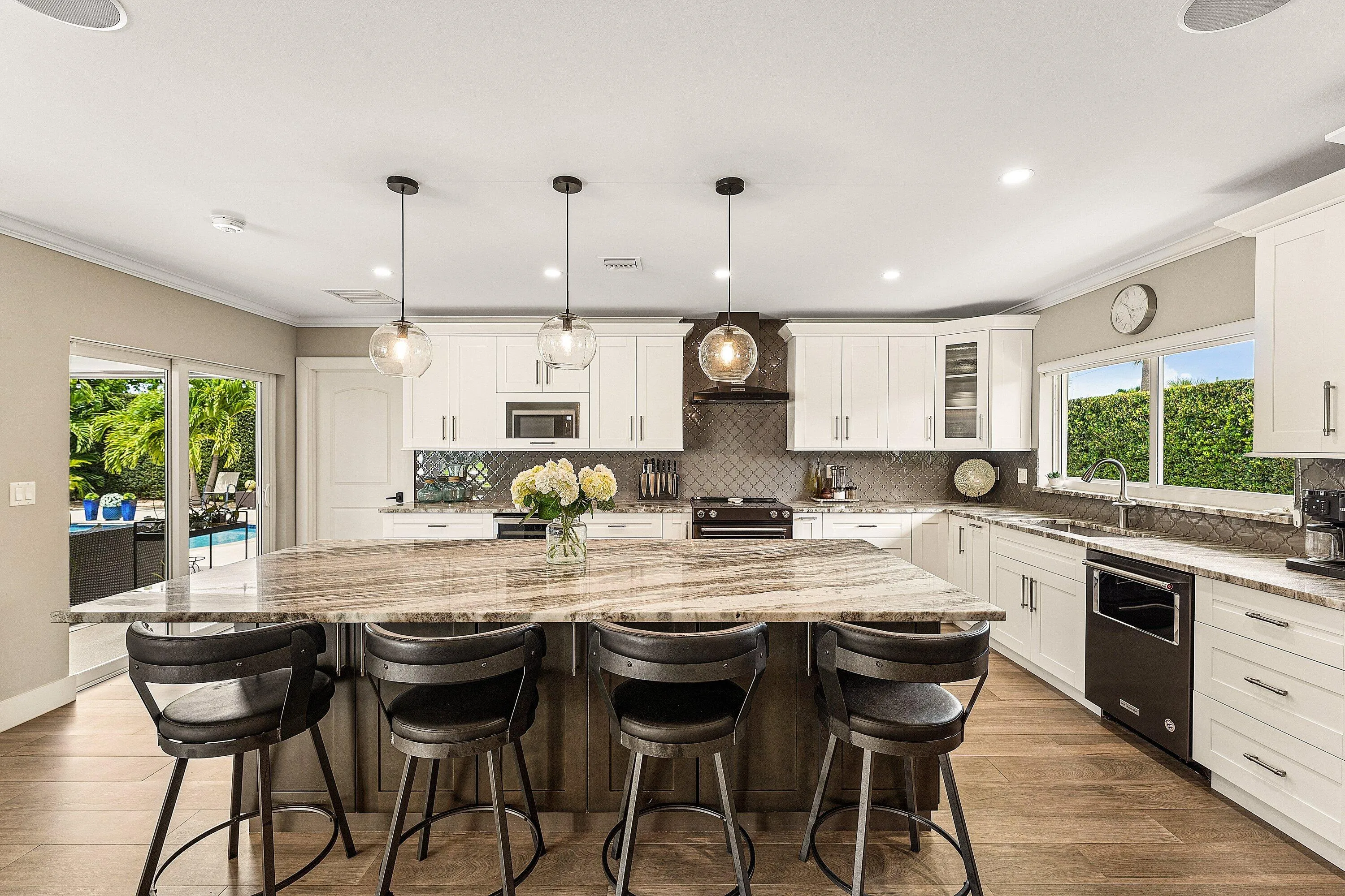 Open Kitchen With Direct Access to Patio & Pool