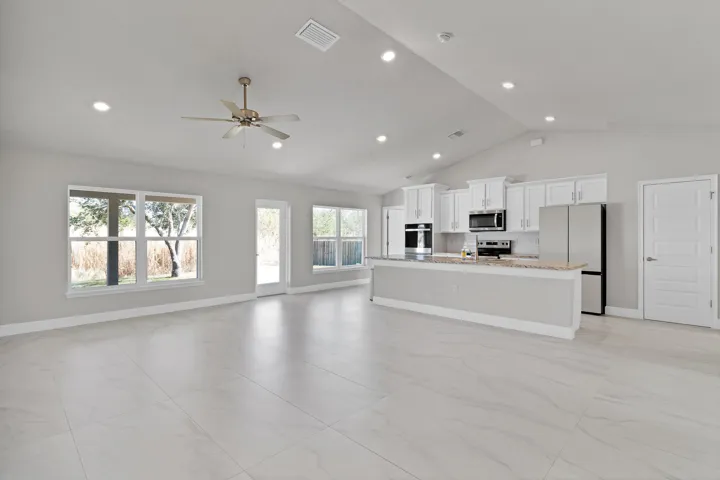 Living room open to kitchen