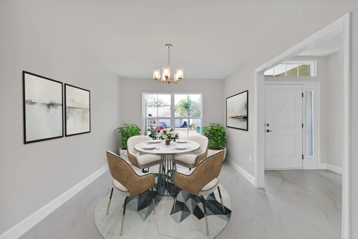 Virtually staged Dining Room