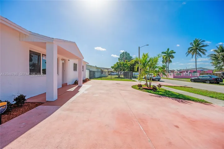 Circular driveway.