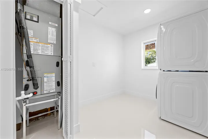 A/C is in the spacious laundry room.