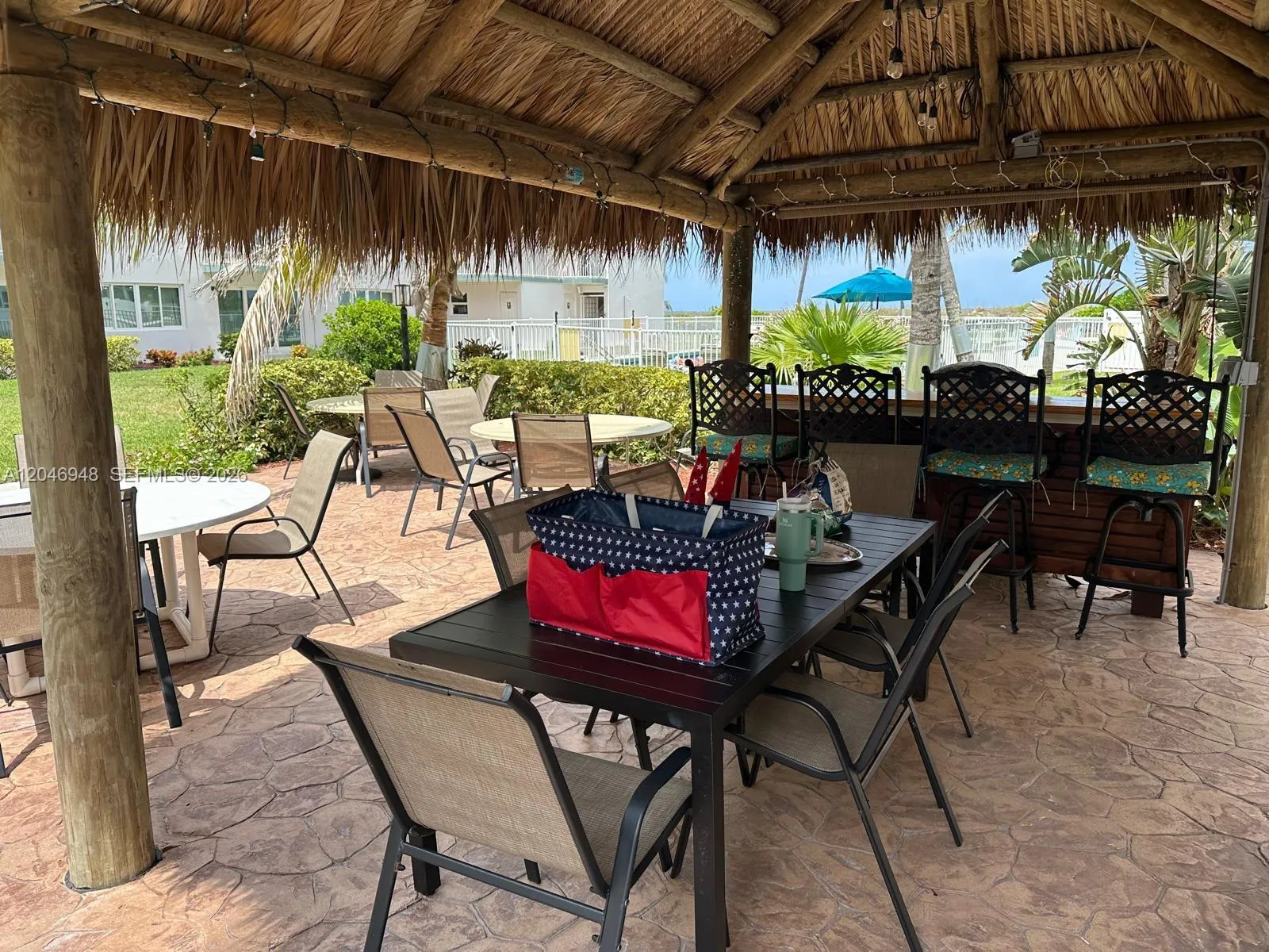 Tiki area with tables