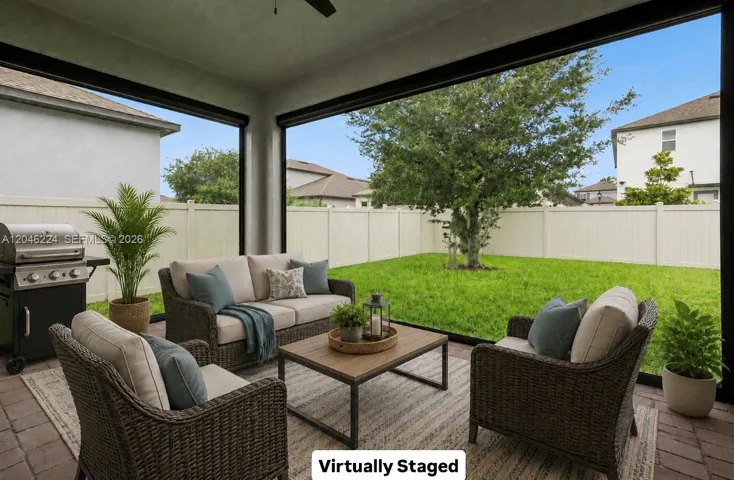 Virtual staging Back porch and fence