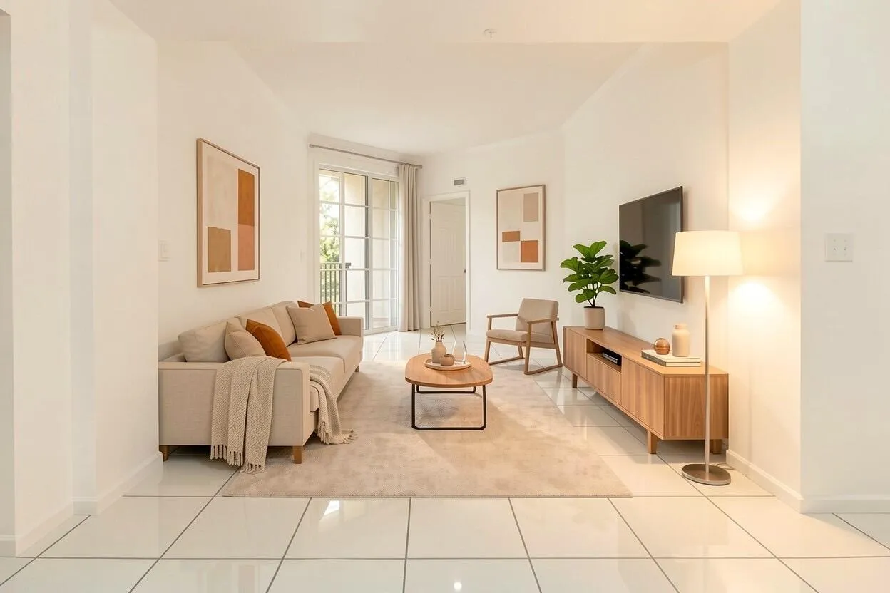 Virtuallly staged living