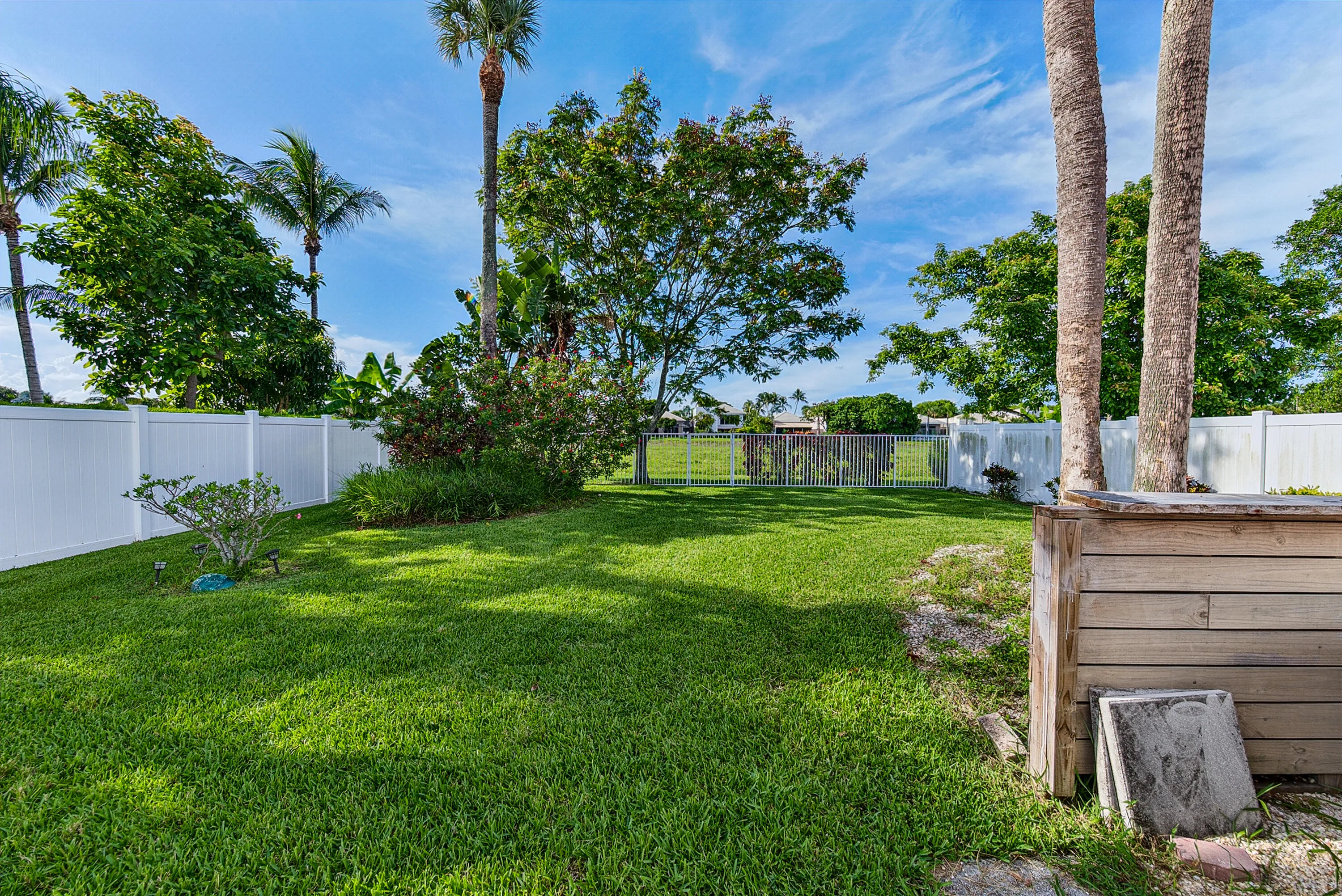 large fenced yard