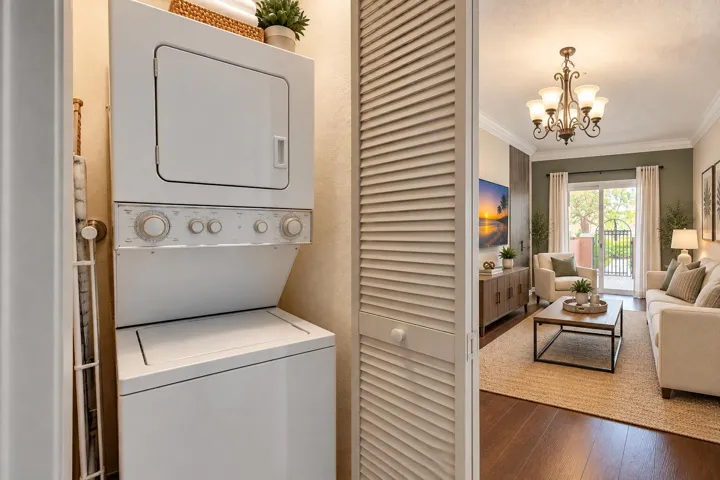 Cozy Laundry Nook Living Room View