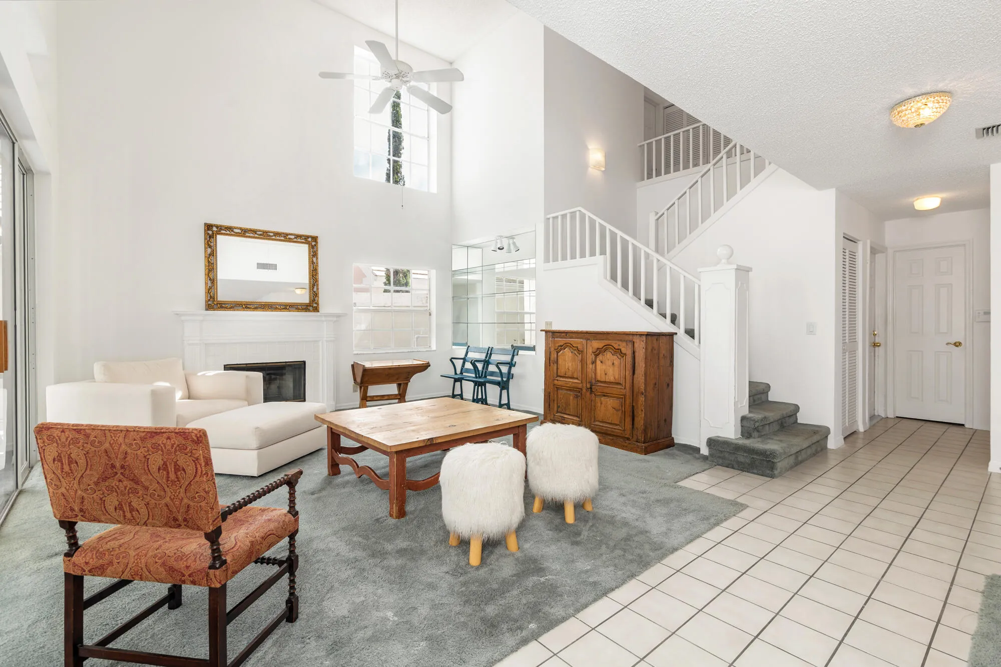 Living Room w/Stairs to 2nd Floor