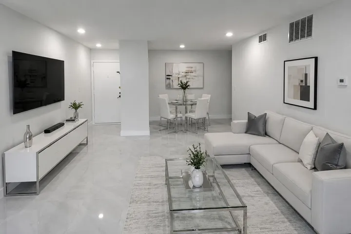 Virtual Living room with chrome furnitur