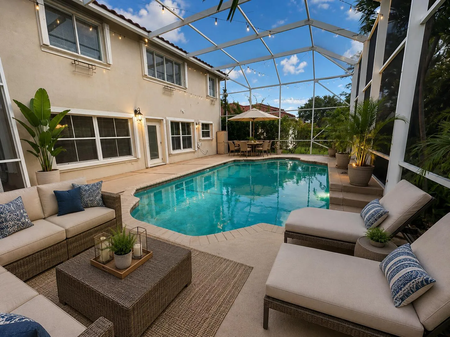 VIRTUALLY STAGED SCREENED IN POOL AREA