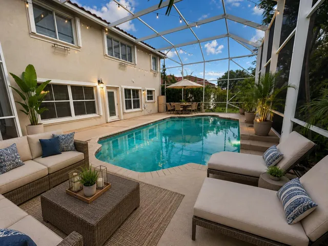 VIRTUALLY STAGED SCREENED IN POOL AREA