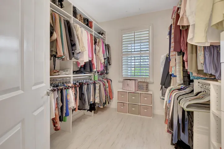 Closet system in master bedroom