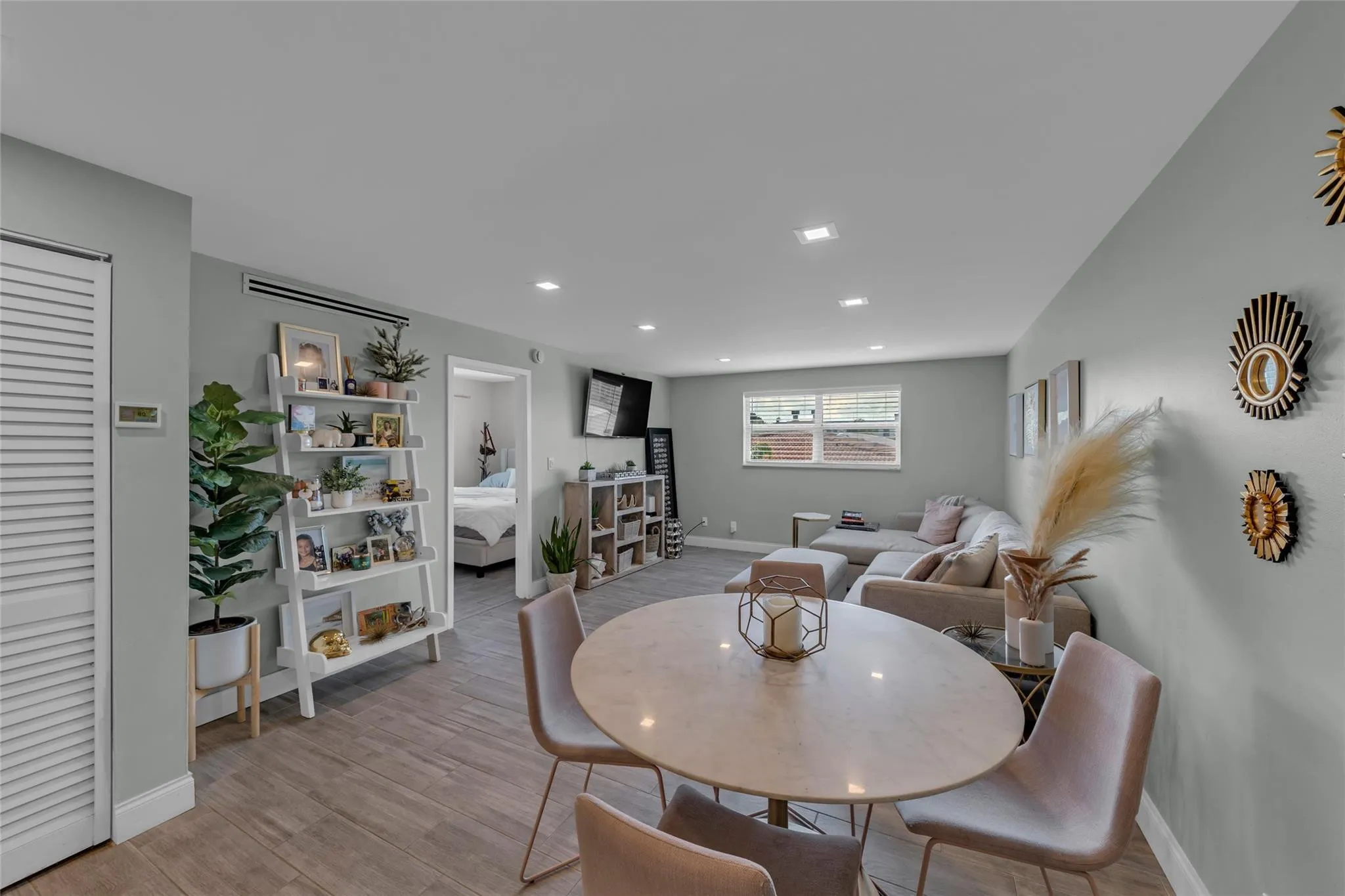 combination dining and living area