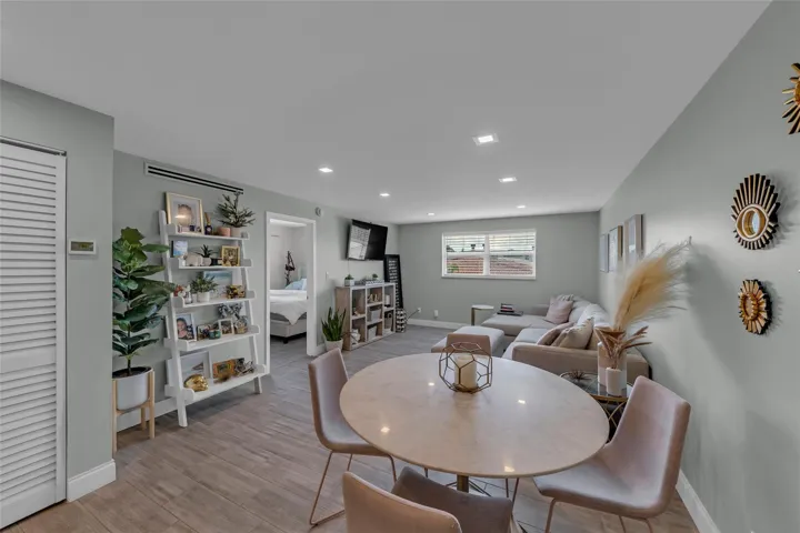 combination dining and living area