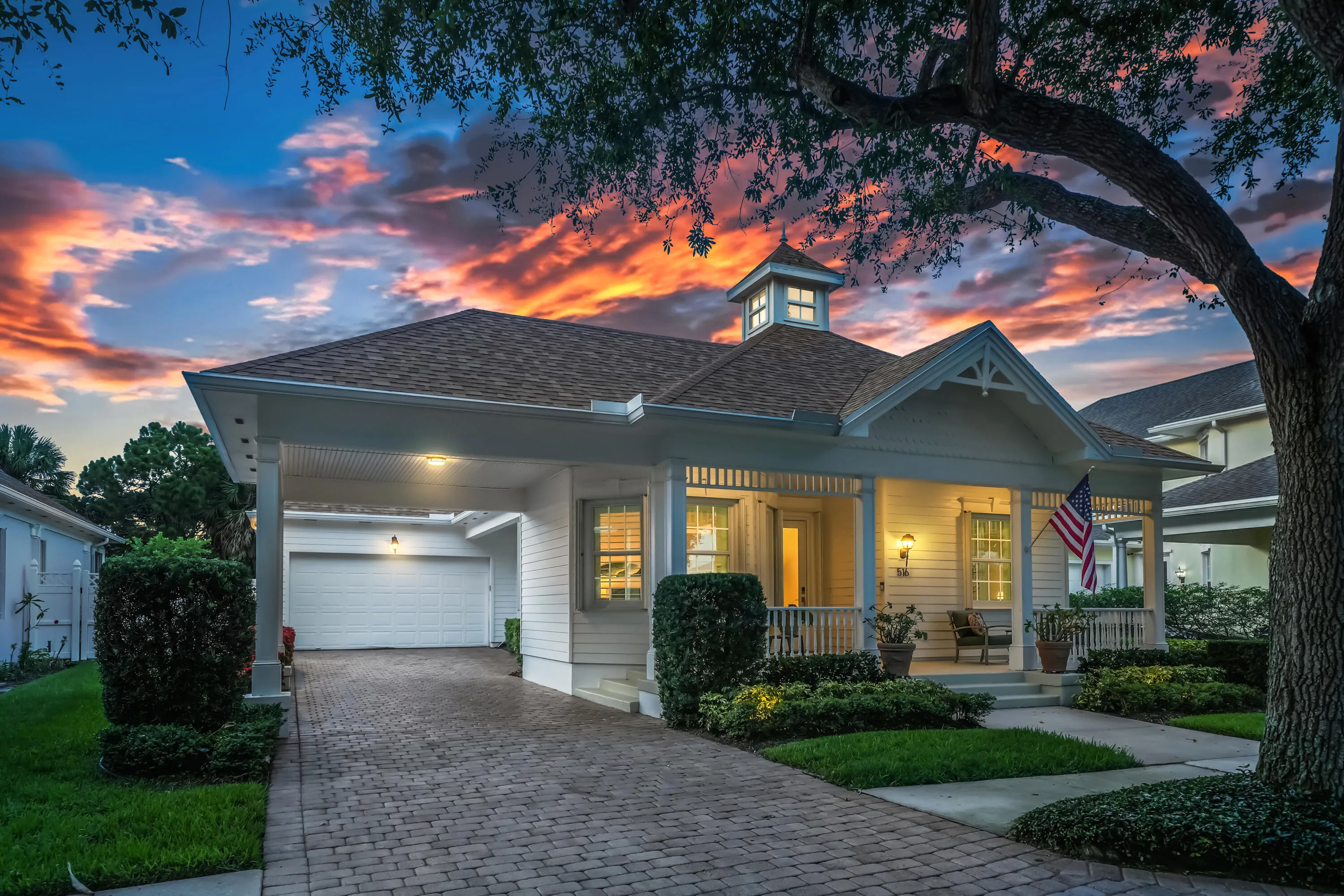Twilight Front Elevation