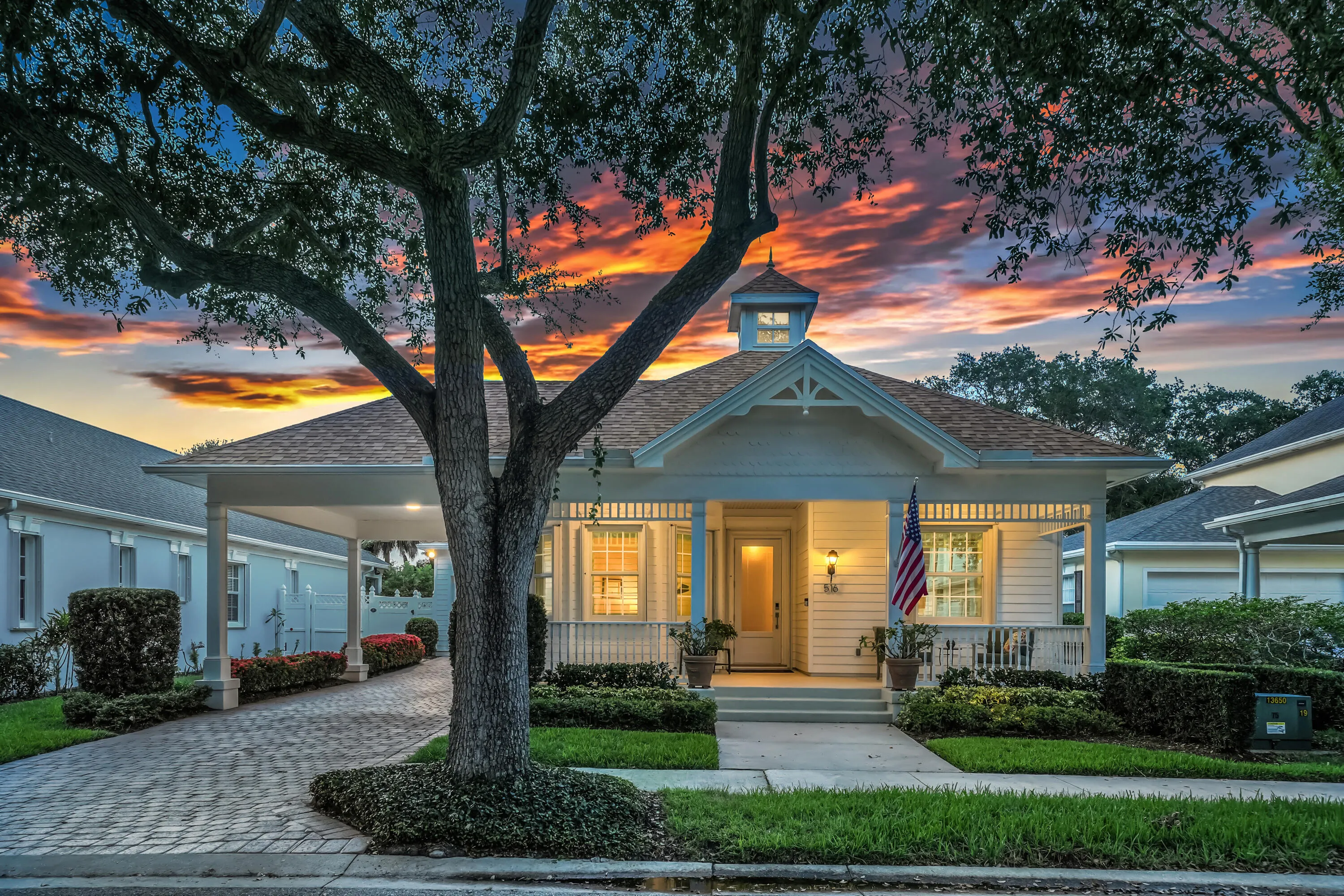 Twilight Front Elevation