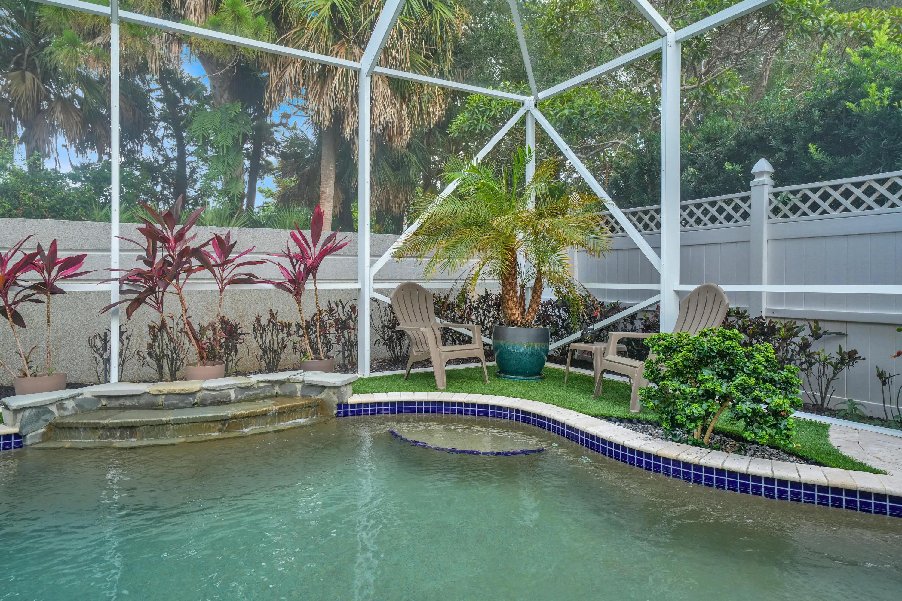 Pool Garden Area and Waterfall