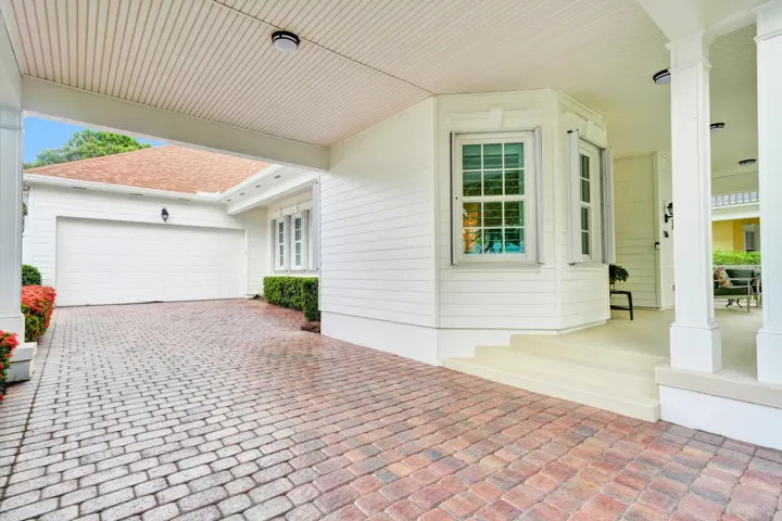 Paver Driveway Under Porte Cochere