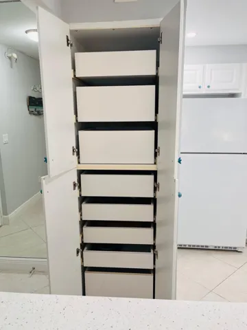 Pantry with sliding drawers