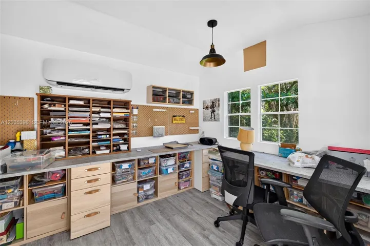 Beautiful Air Conditioned Shed which can be used as office, gym, playroom, storage etc. There are two sides identical in size and look, but this is the photo of one side