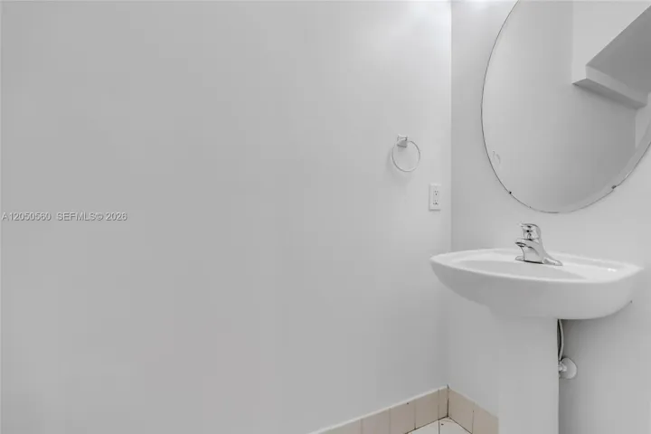 located downstairs