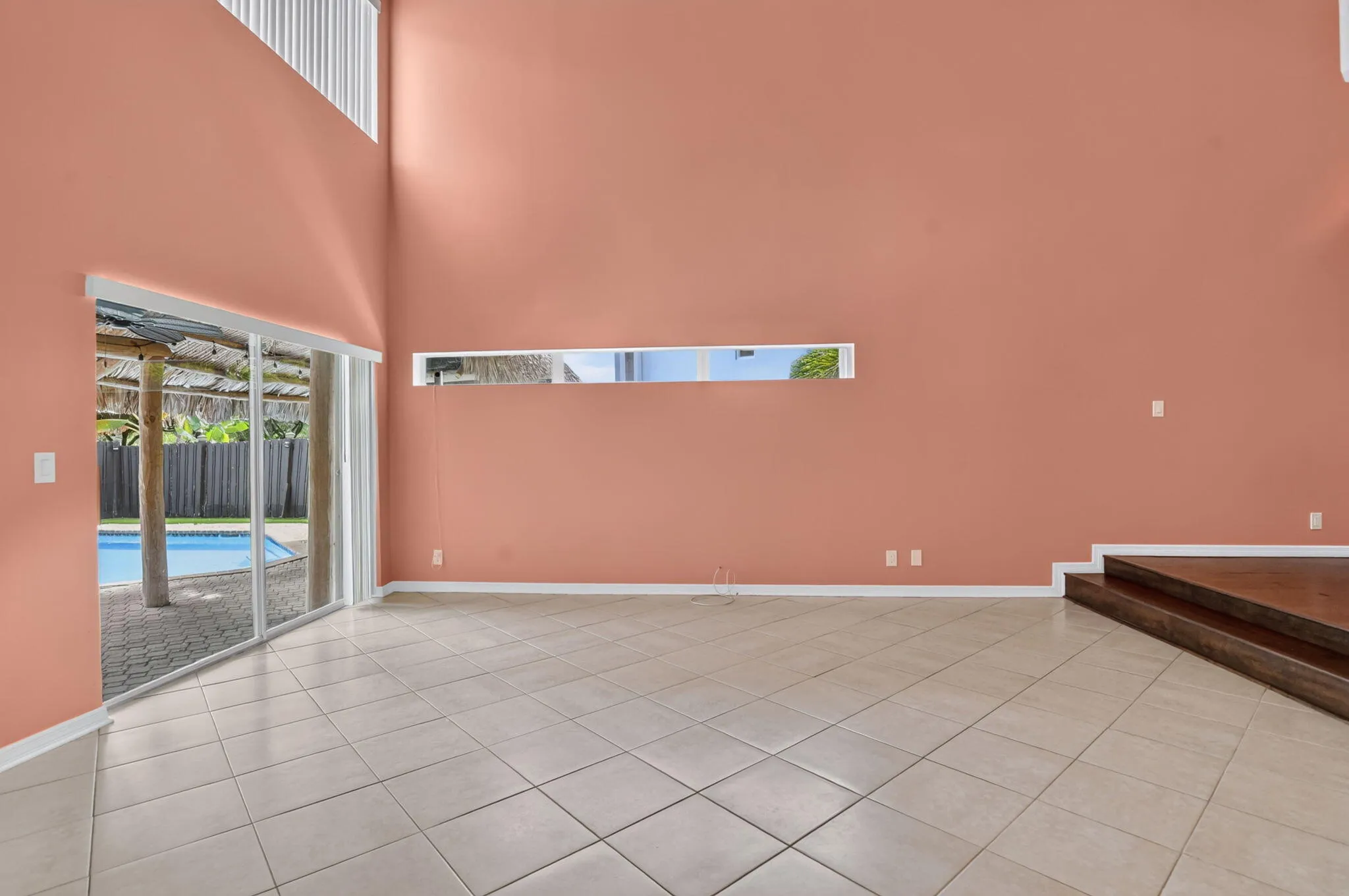 slider to back yard pool
