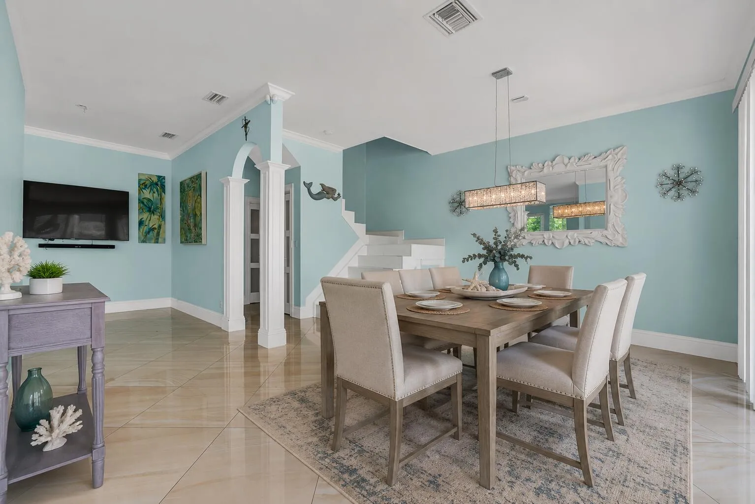 Staged dinning room