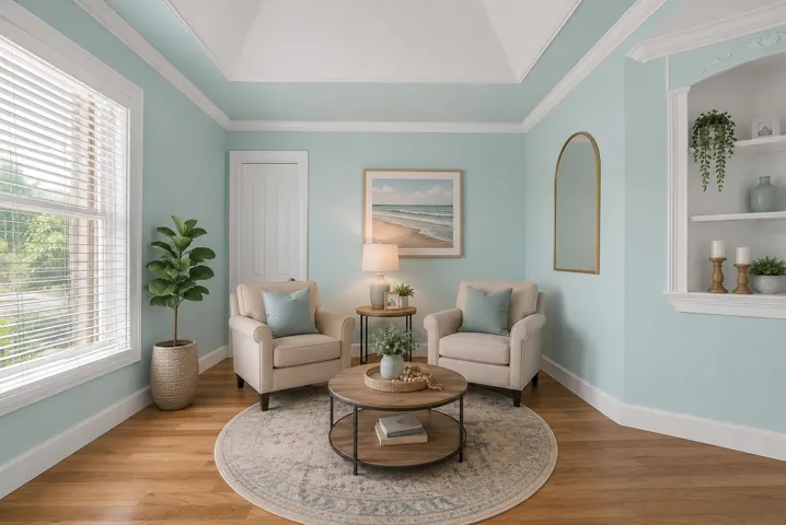 staged sitting room off the primary