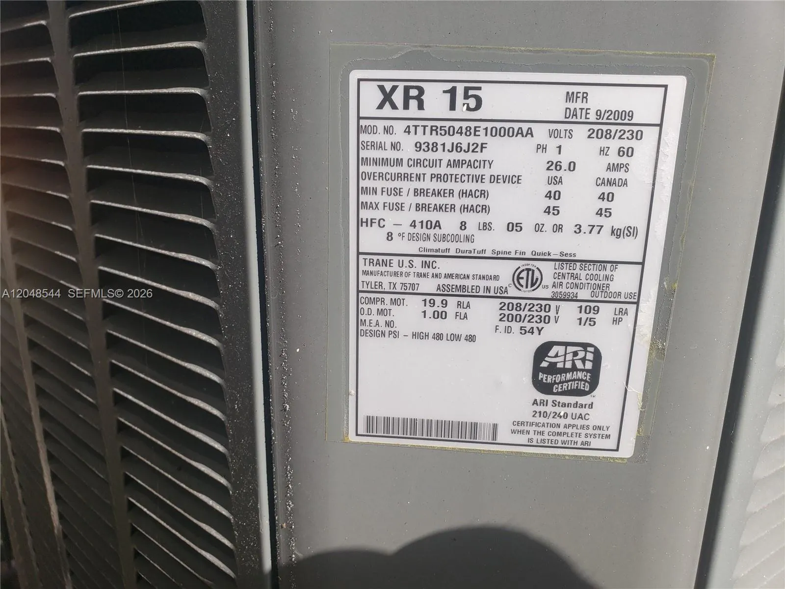 Exterior A/C Unit Replaced in​​‌​​​​‌​​‌‌​‌‌​​​‌‌​‌​‌​‌​​​‌​​ 2009