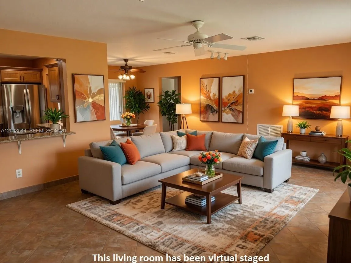 Living room has been virtually staged