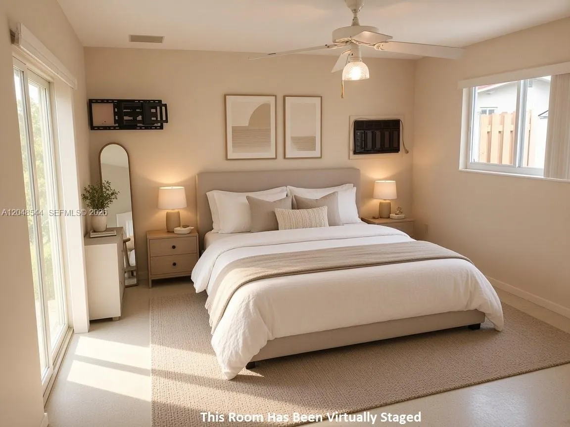 Primary bedroom has been virtually staged