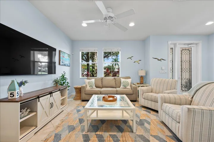 Sunny Living Room with Garden Views
