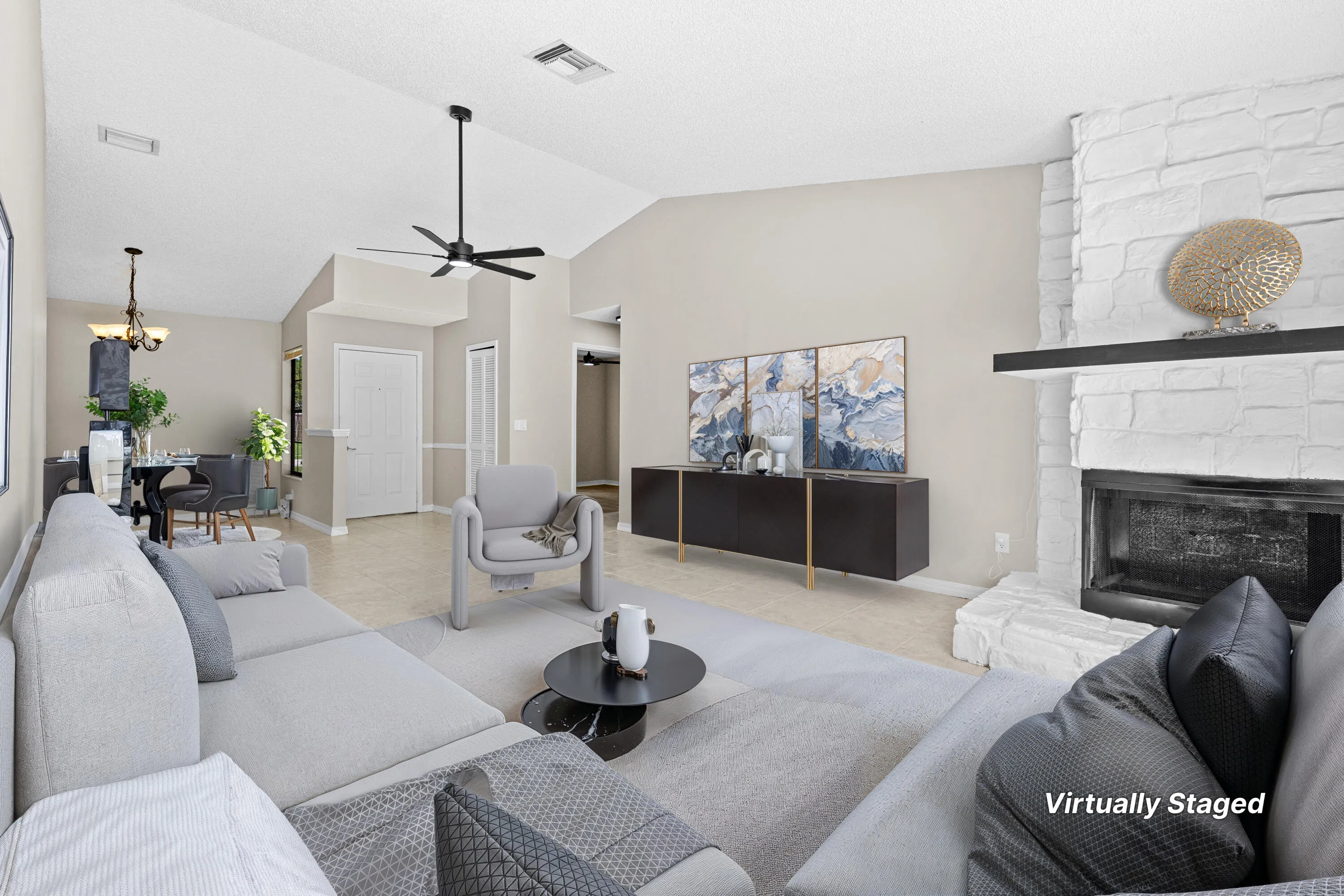 Living room and dining