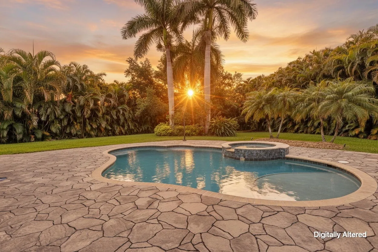 Digitally Altered_Pool_Sunset