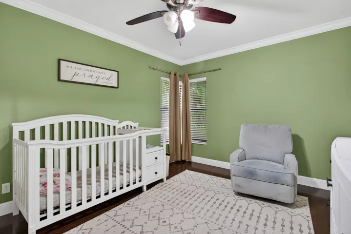 The second bedroom has new paint and a large closet.
