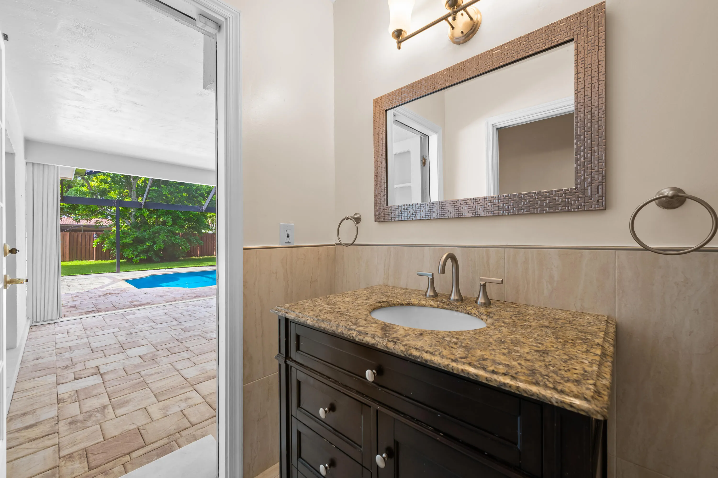 Access to the patio and pool.
