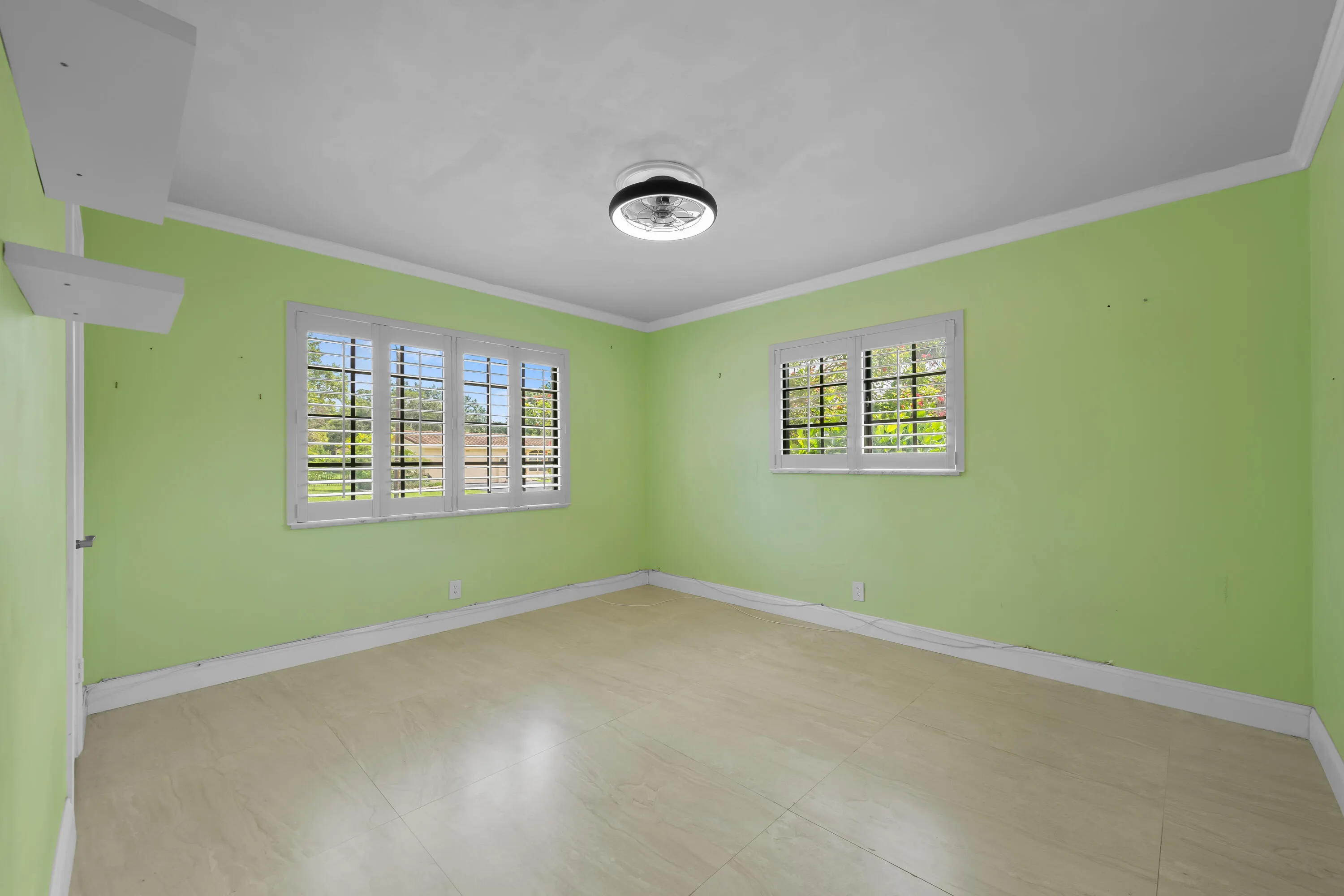 Plantation shutters.