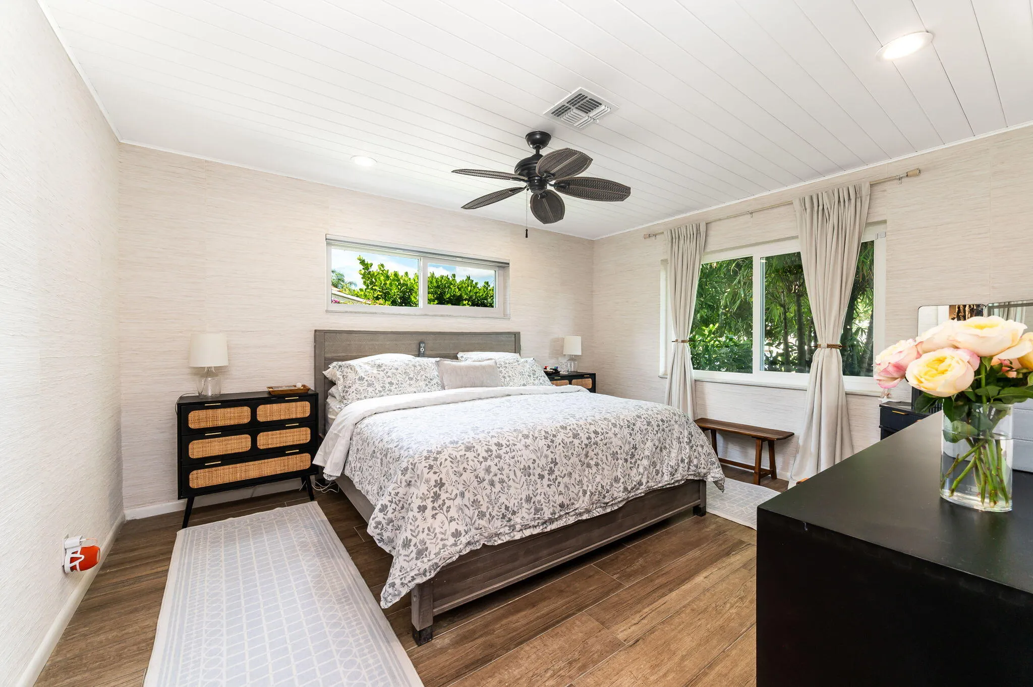 King size bed in the primary