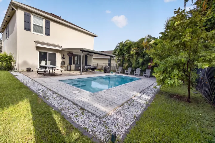 Spacious backyard.