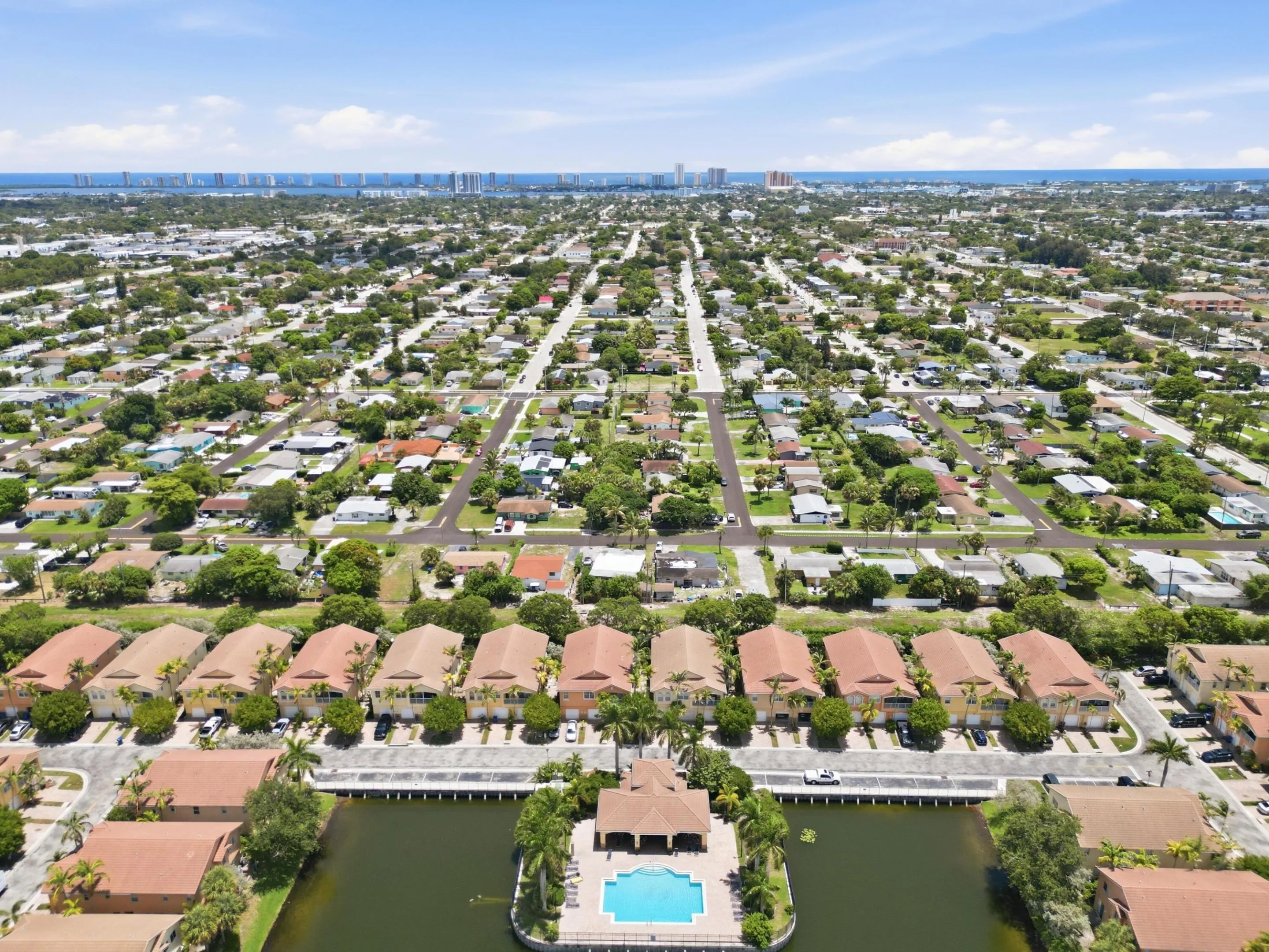 Community pool aerial