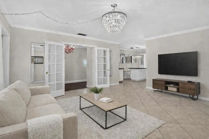 Virtually staged living room