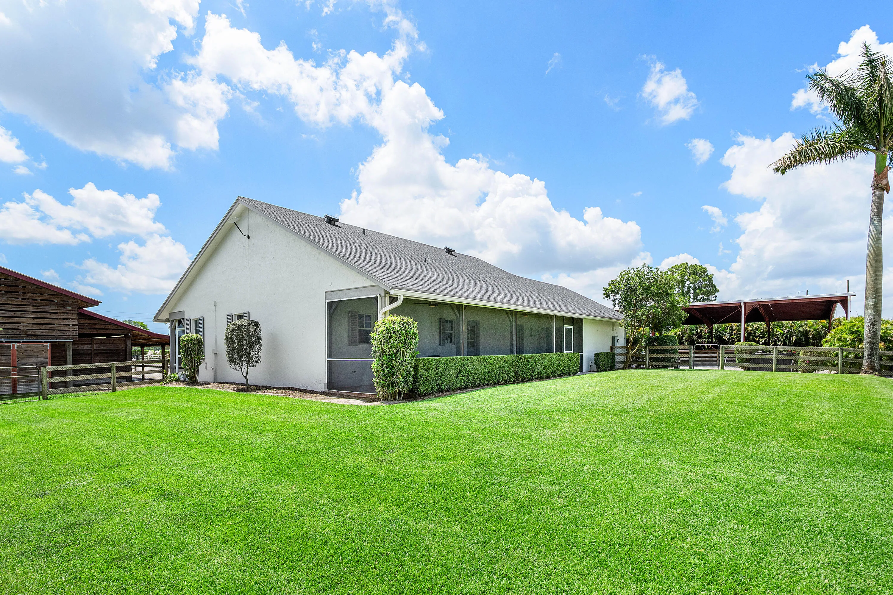 large fenced yard for pets