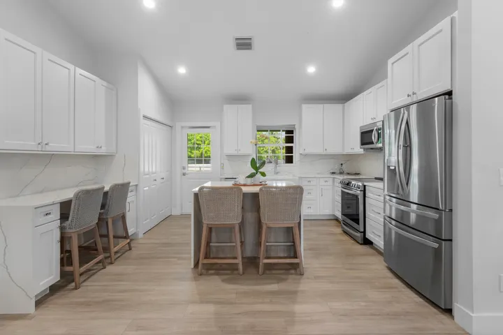 kitchen overlooking property