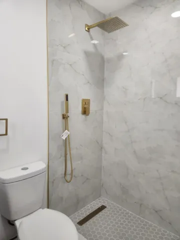 Gold fixtures throughout