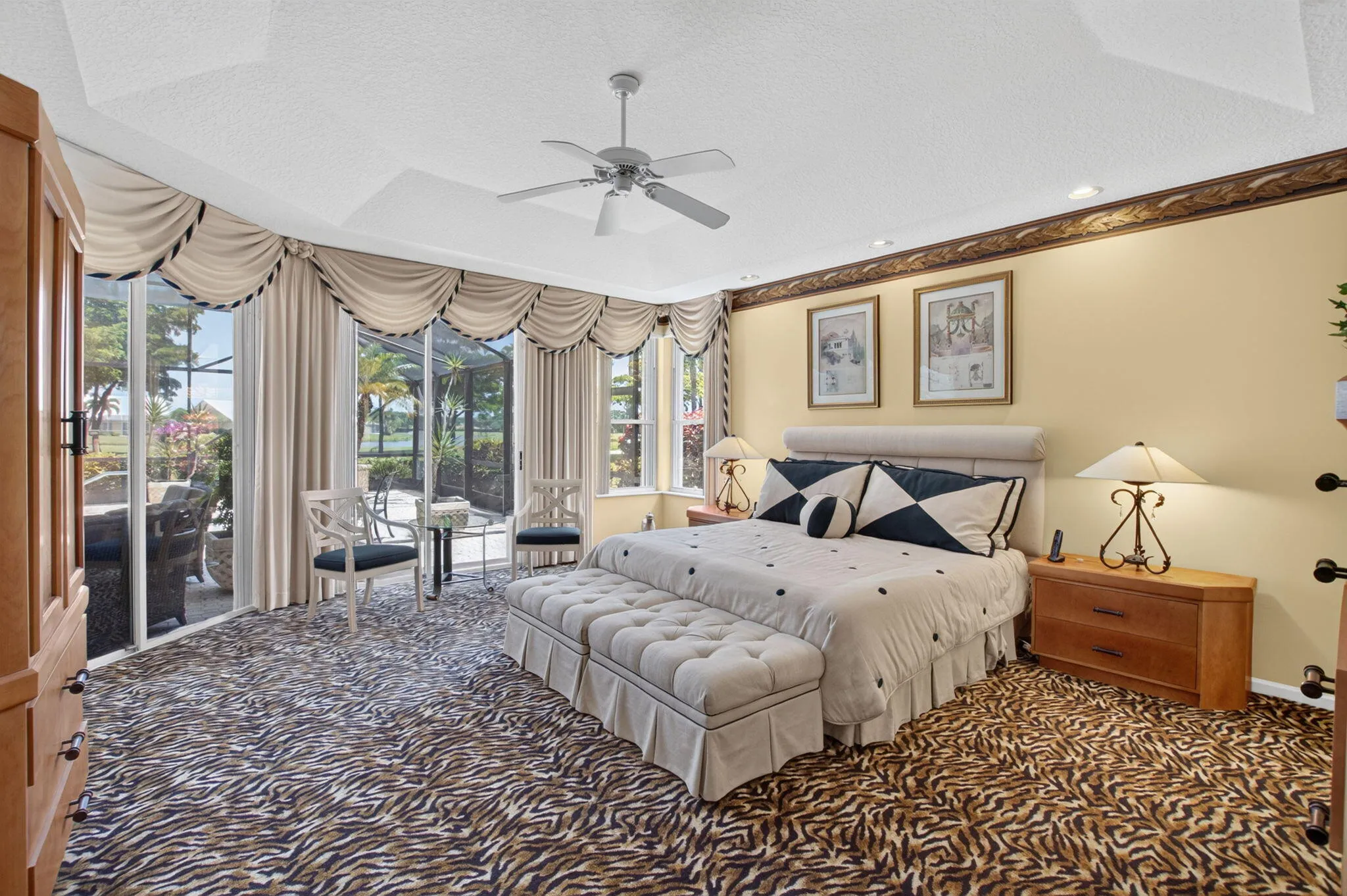 large primary bedroom with sitting area
